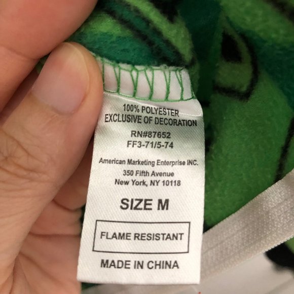 Minecraft Boy's Green Character Print Long Sleeve Hoodie One Piece Pajama M - Picture 5 of 5